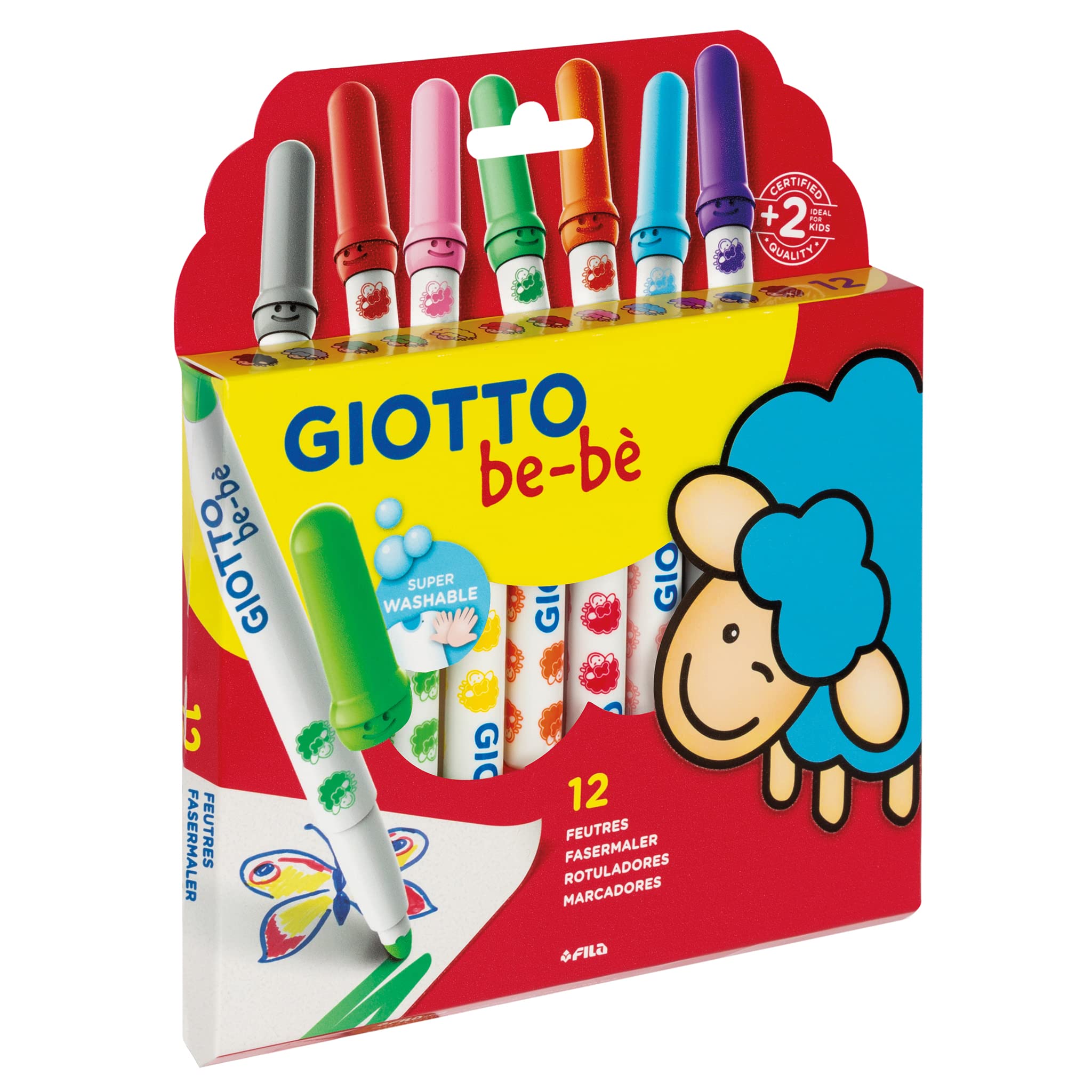 Amazon.com: GIOTTO be-bè Felt Tip Pens 12 Colours : Toys & Games